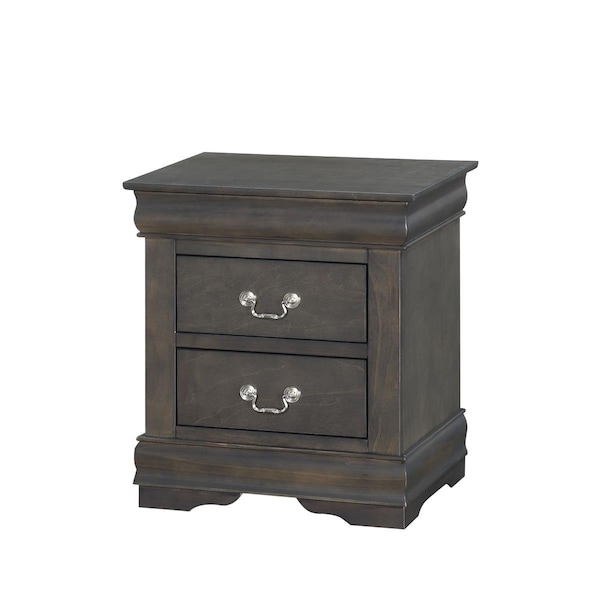 Gfancy Fixtures 15 x 21 x 24 in. Dark Gray Wood Nightstand GF2627151 - main